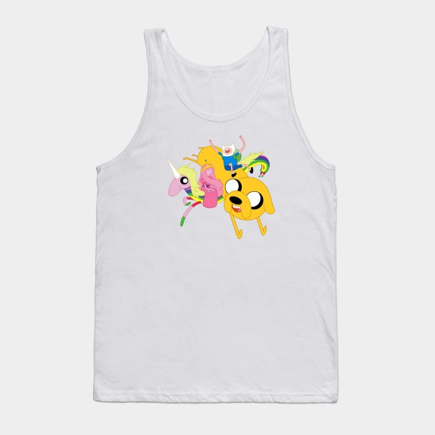 Finn, Jake, Princess Bubblegum and Lady Rainicorn Tank Top by maxtrology